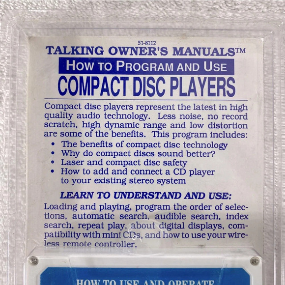 Vintage Talking Owner’s Manual How To Program And Use Compact Disc Players - Picture 4 of 6